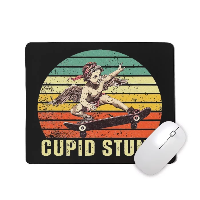 Retro Vintage Cupid Stunt Unhinged Cringe Funny Mousepad