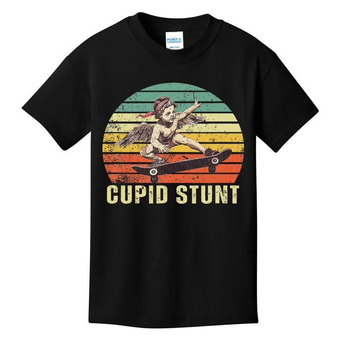 Retro Vintage Cupid Stunt Unhinged Cringe Funny Kids T-Shirt