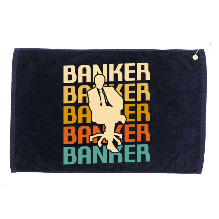 Retro Vintage Classic Banker Banking Cute Gift Grommeted Golf Towel