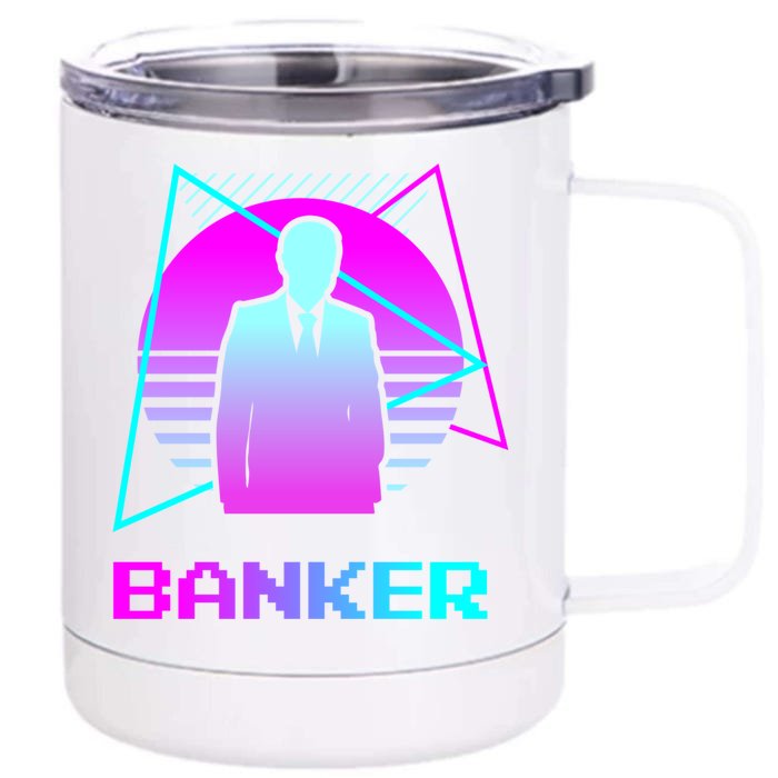 Retro Vintage Classic Banker Banking Gift Front & Back 12oz Stainless Steel Tumbler Cup