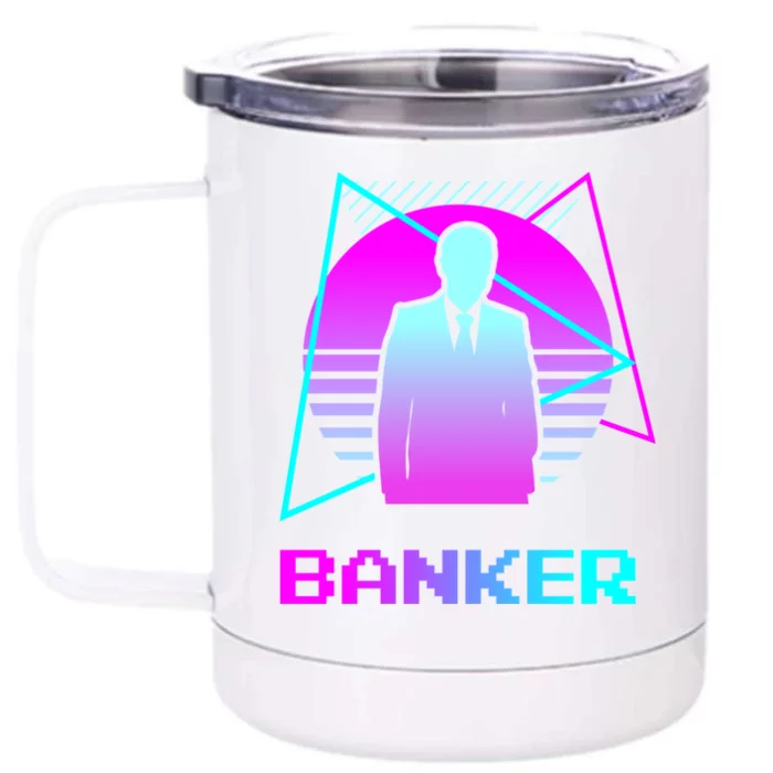 Retro Vintage Classic Banker Banking Gift Front & Back 12oz Stainless Steel Tumbler Cup