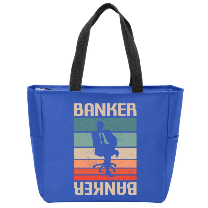 Retro Vintage Classic Banker Banking Funny Gift Zip Tote Bag