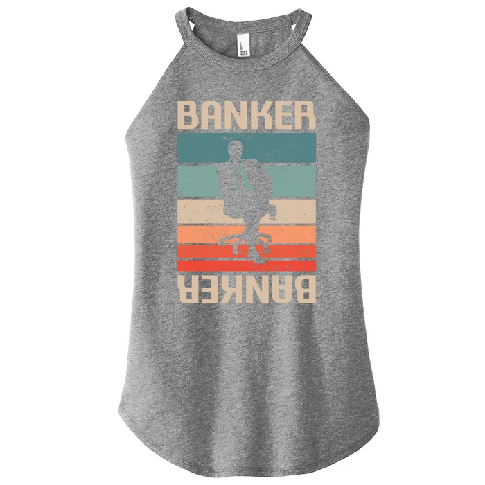 Retro Vintage Classic Banker Banking Funny Gift Women’s Perfect Tri Rocker Tank