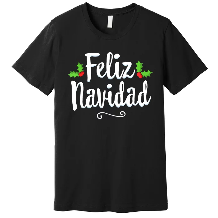 Retro Vintage Christmas Feliz Navidad Mexican Spanish Xmas Gift Premium T-Shirt