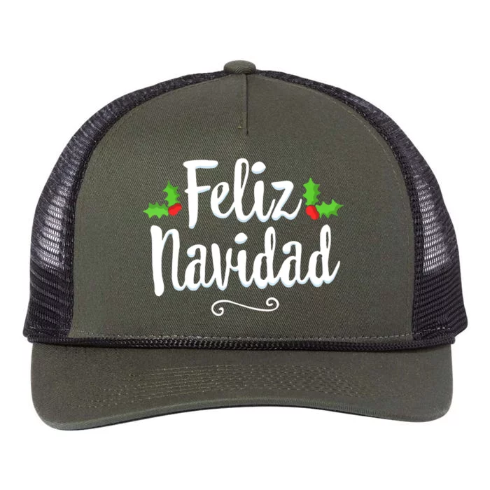 Retro Vintage Christmas Feliz Navidad Mexican Spanish Xmas Gift Retro Rope Trucker Hat Cap