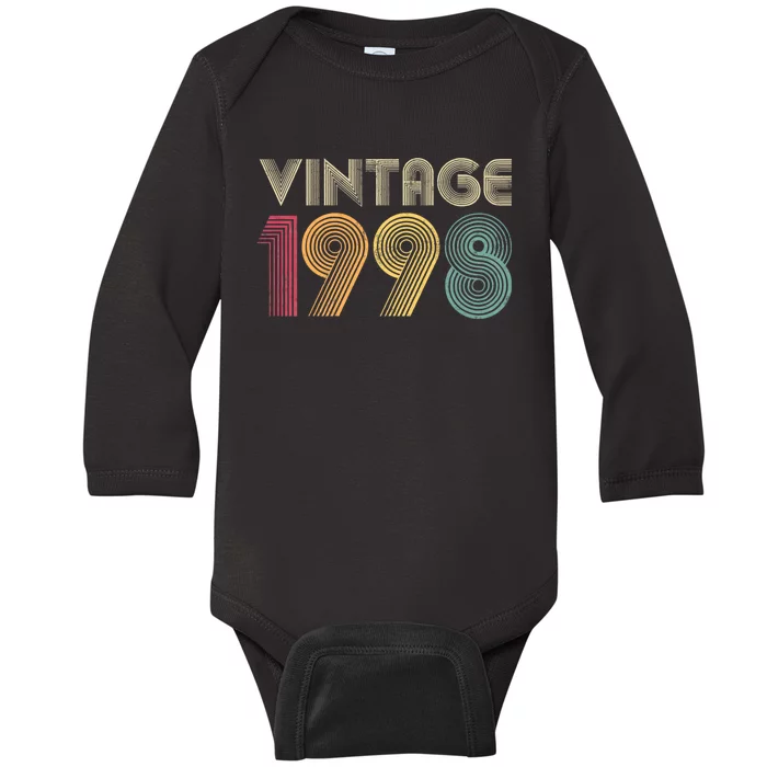 Retro Vintage Classic 1998 Birthday Gift Baby Long Sleeve Bodysuit