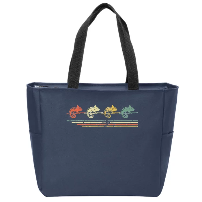 Retro Vintage Chameleon Lover Animals Father Day Zip Tote Bag