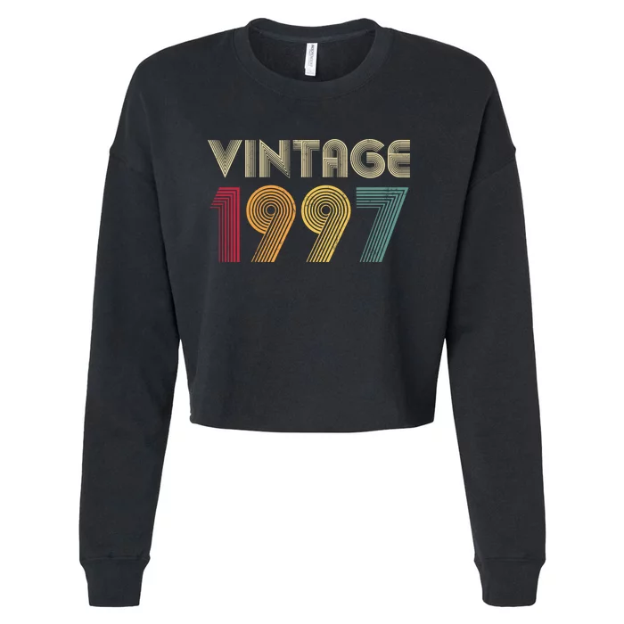 Retro Vintage Classic 1997 27th Birthday Gift 27 Years Old Cropped Pullover Crew