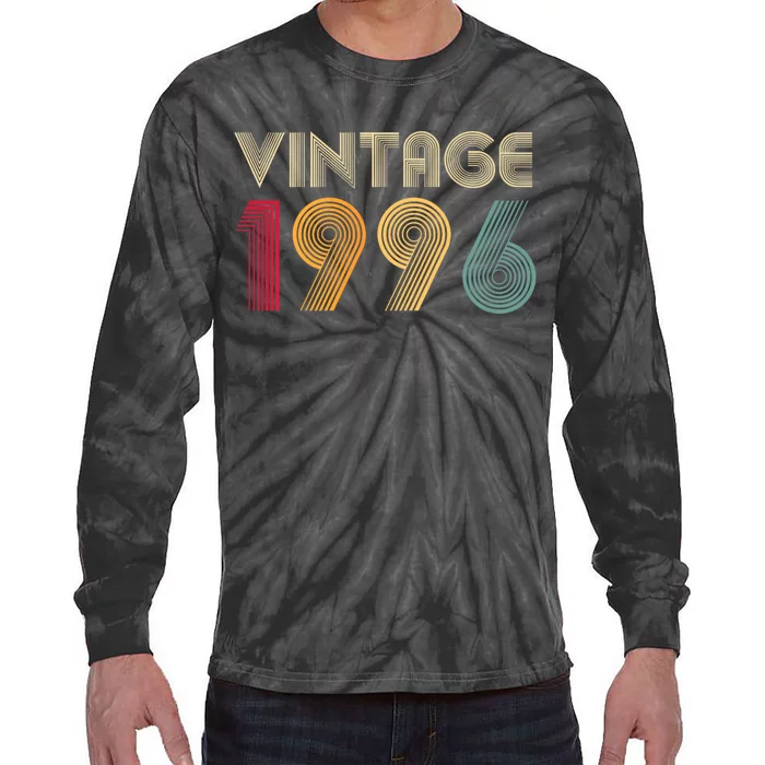 Retro Vintage Classic 1996 28th Birthday Gift 28 Years Old Tie-Dye Long Sleeve Shirt