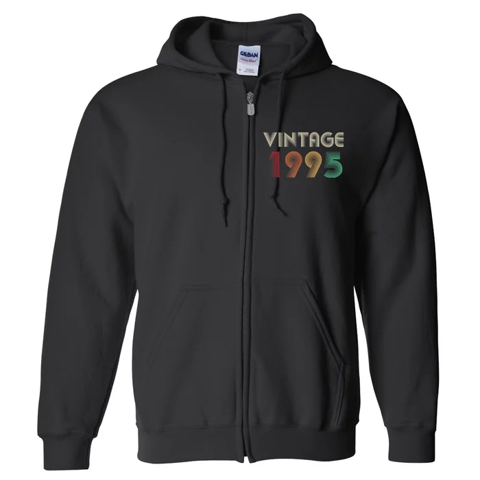 Retro Vintage Classic 1995 29th Birthday Gift 29 Years Old Full Zip Hoodie