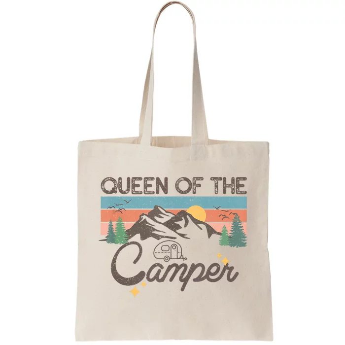 Retro Vintage Camping Women Queen Of The Camper Tote Bag