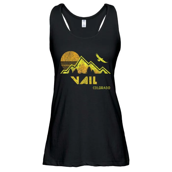 Retro Vail Colorado Distressed Home Ladies Essential Flowy Tank