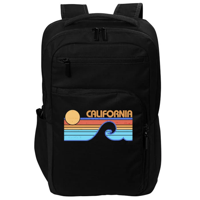 Retro Vintage California Sunset Wave Impact Tech Backpack