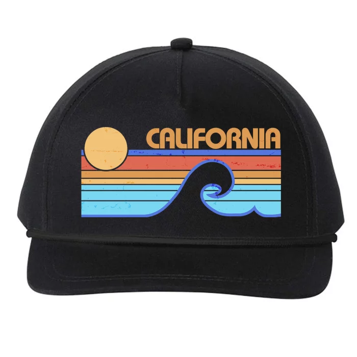 Retro Vintage California Sunset Wave Snapback Five-Panel Rope Hat