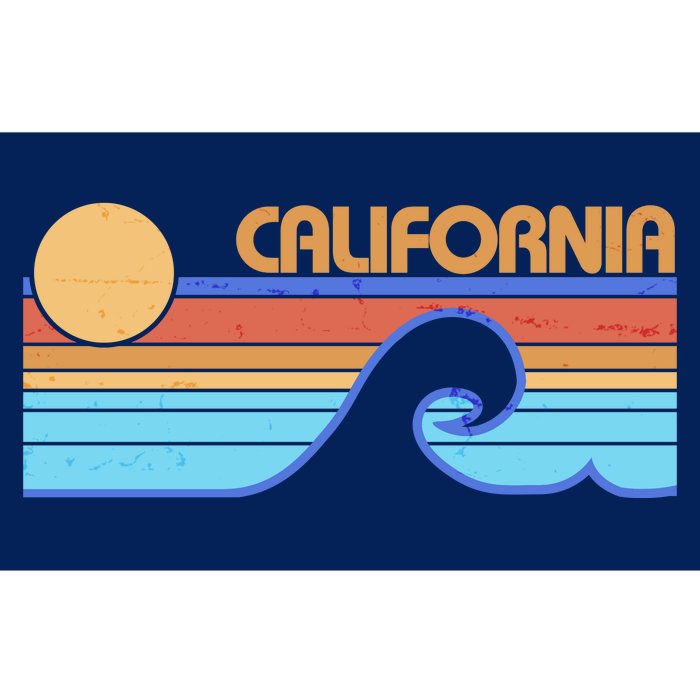 Retro Vintage California Sunset Wave Bumper Sticker