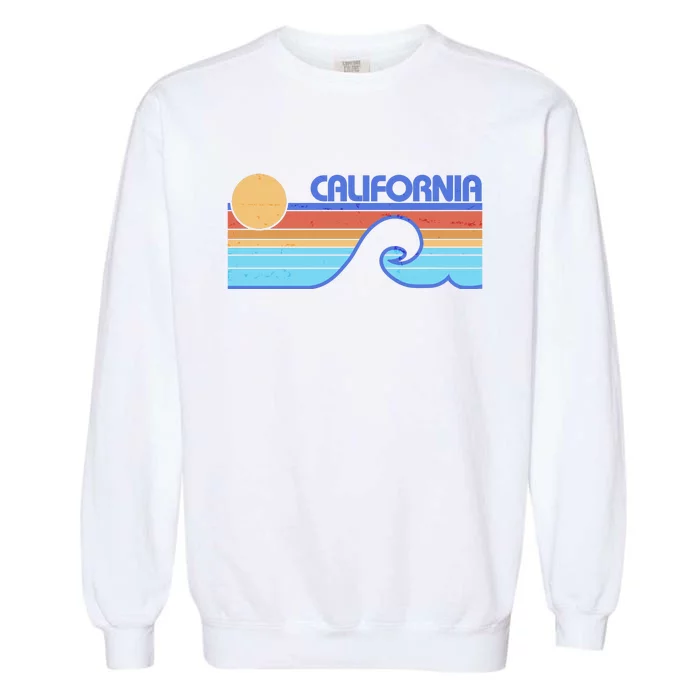 Retro Vintage California Sunset Wave Garment-Dyed Sweatshirt