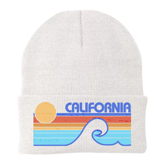 Retro Vintage California Sunset Wave Knit Cap Winter Beanie