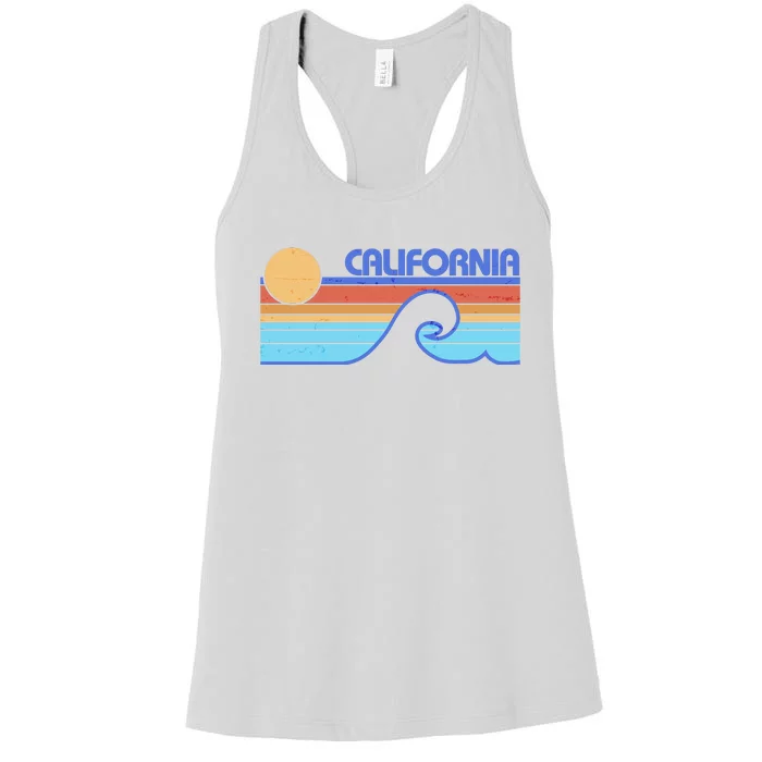 Retro Vintage California Sunset Wave Women's Racerback Tank