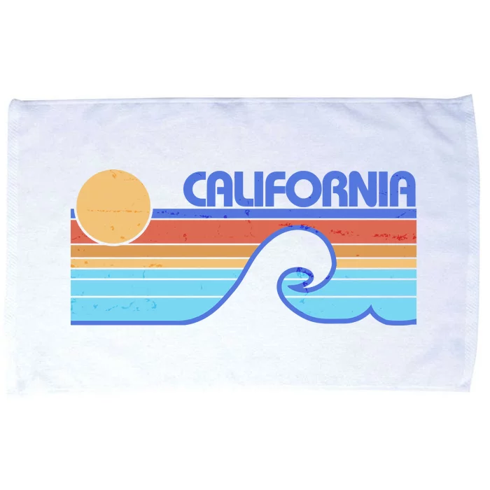 Retro Vintage California Sunset Wave Microfiber Hand Towel