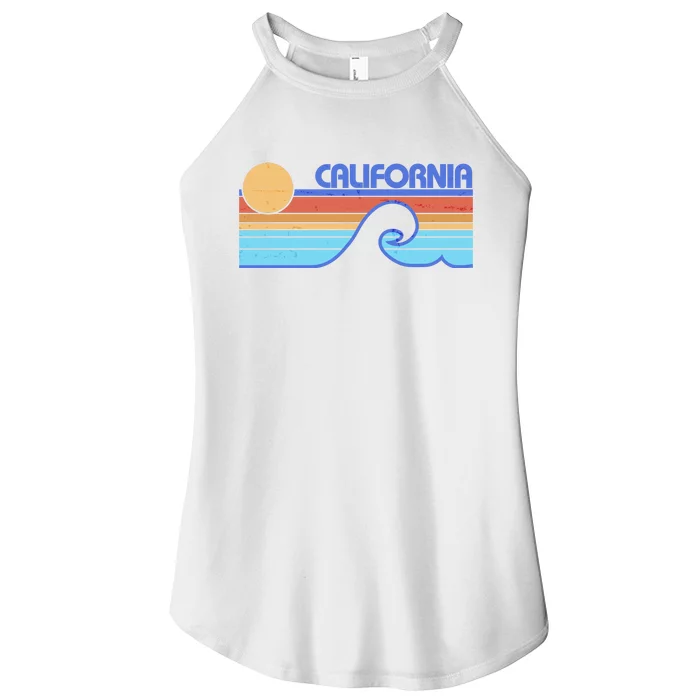 Retro Vintage California Sunset Wave Women’s Perfect Tri Rocker Tank