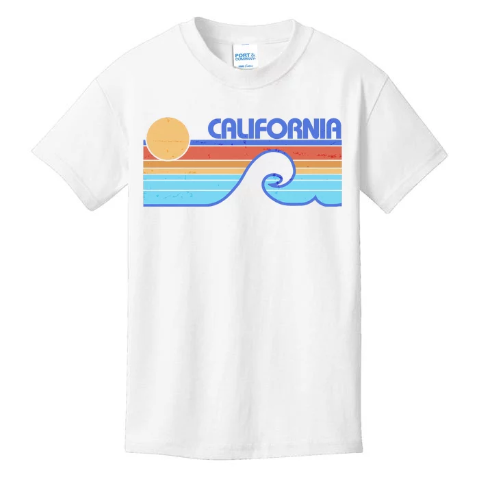 Retro Vintage California Sunset Wave Kids T-Shirt