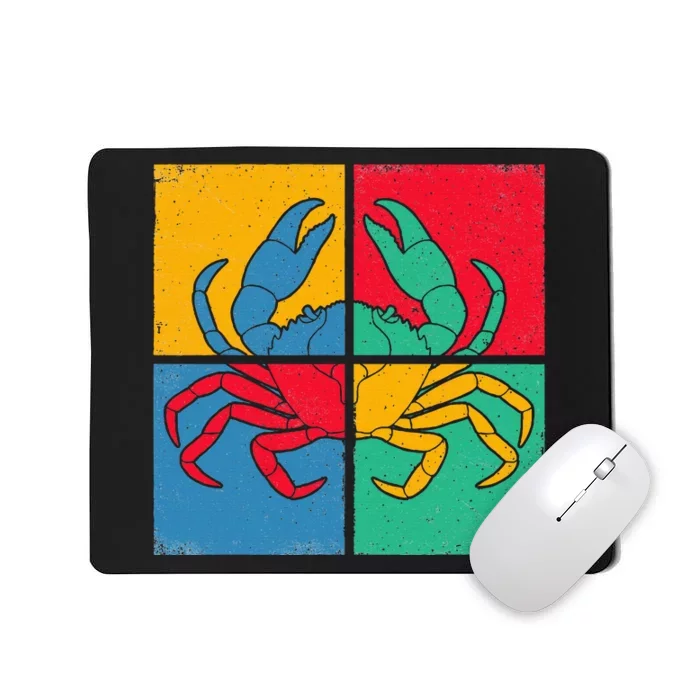 Retro Vintage Crab Crustacean Sea Seafood Crabber Crabbing Mousepad