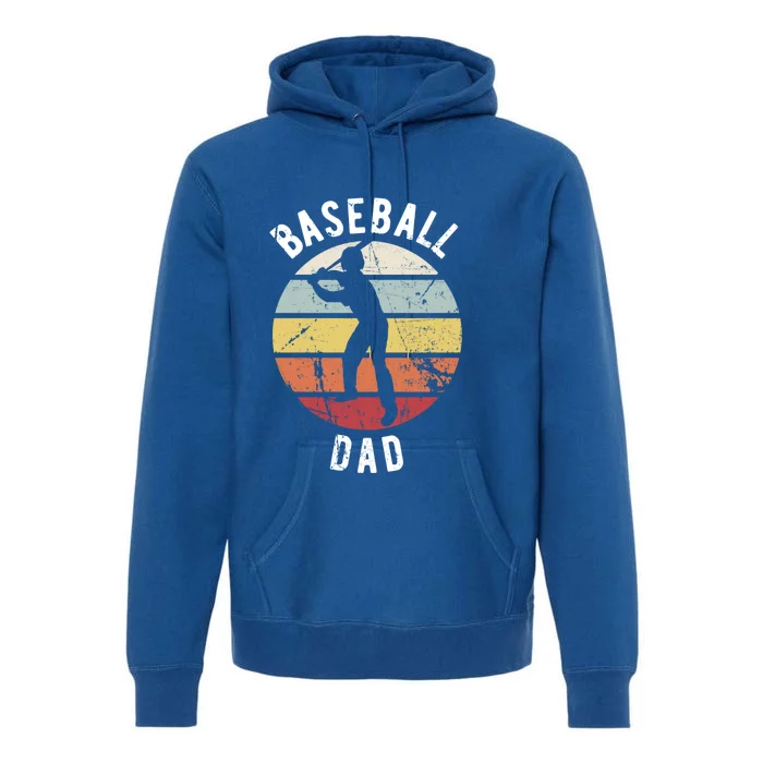 Retro Vintage Cool Gift Sports Fan Cool Gift Funny Baseball Dad Meaningful Gift Premium Hoodie