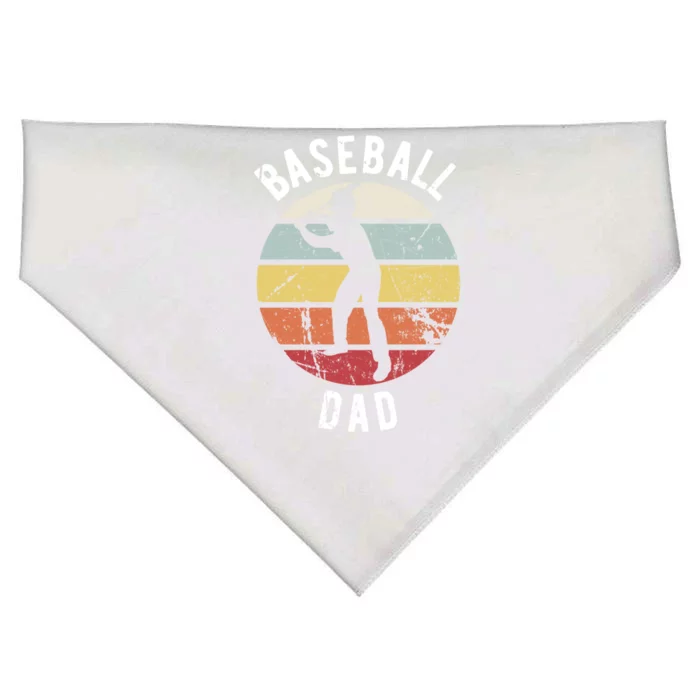 Retro Vintage Cool Gift Sports Fan Cool Gift Funny Baseball Dad Meaningful Gift USA-Made Doggie Bandana