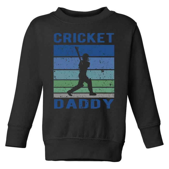 Retro Vintage Cricket Dad Father's Day Cricket Coach Toddler Sweatshirt