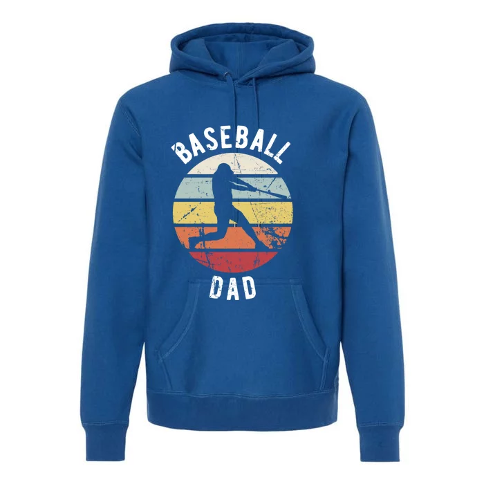 Retro Vintage Cute Gift Sports Fan Cute Gift Funny Baseball Dad Funny Gift Premium Hoodie