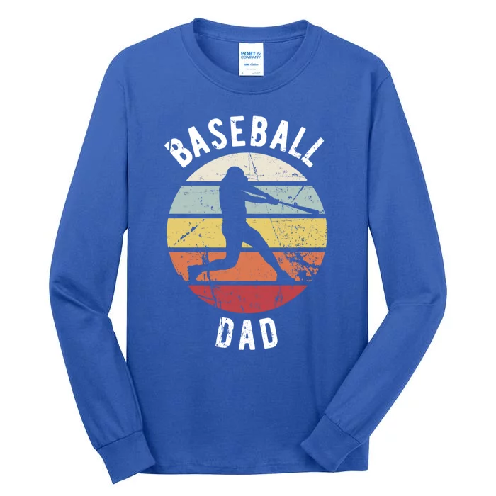 Retro Vintage Cute Gift Sports Fan Cute Gift Funny Baseball Dad Funny Gift Tall Long Sleeve T-Shirt