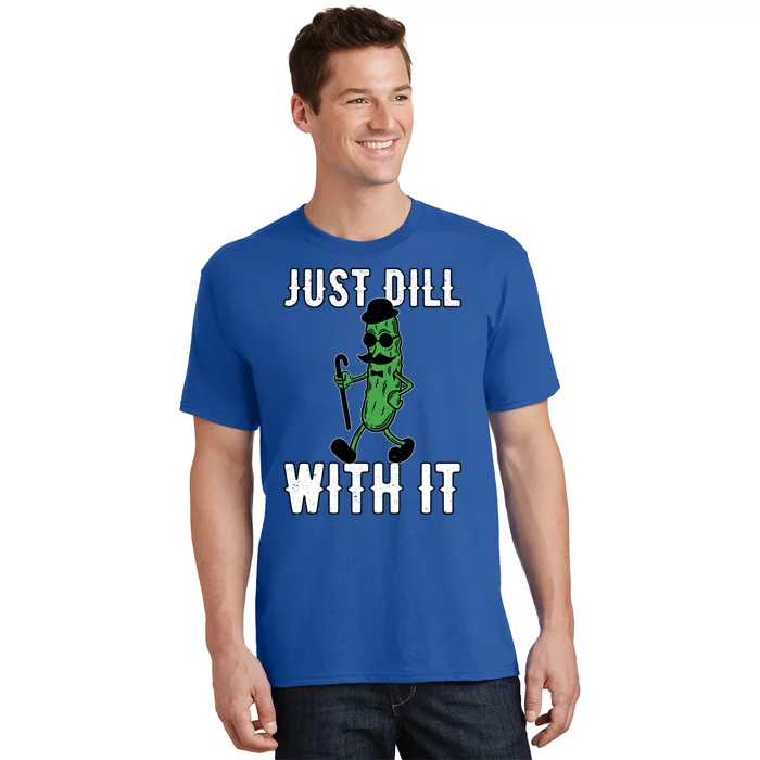 Retro Vintage Cartoon Pickle Just Dill With It Gift T-Shirt