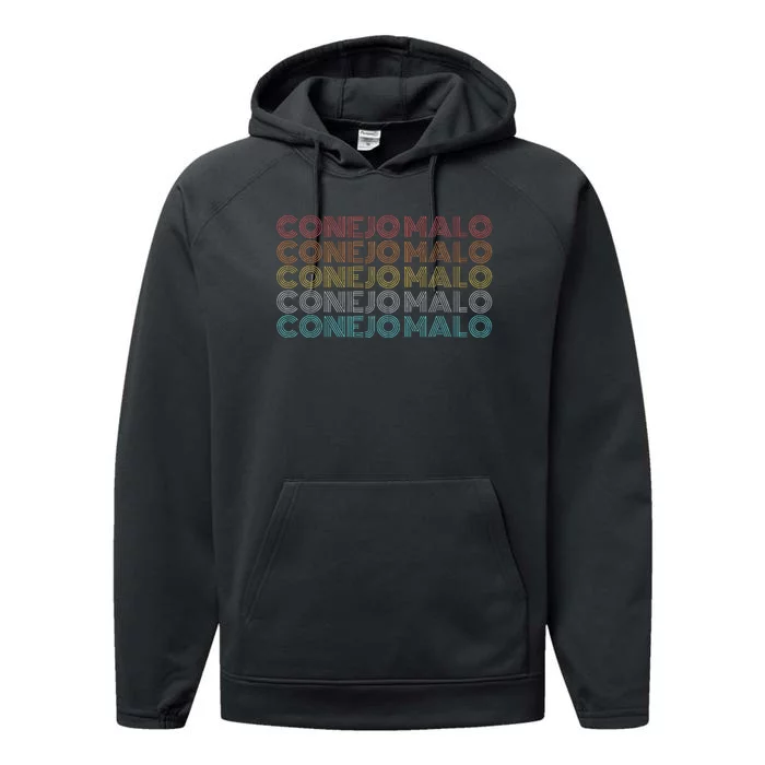 Retro Vintage Conejo Malo Performance Fleece Hoodie