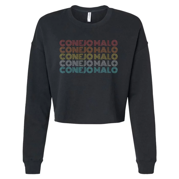 Retro Vintage Conejo Malo Cropped Pullover Crew