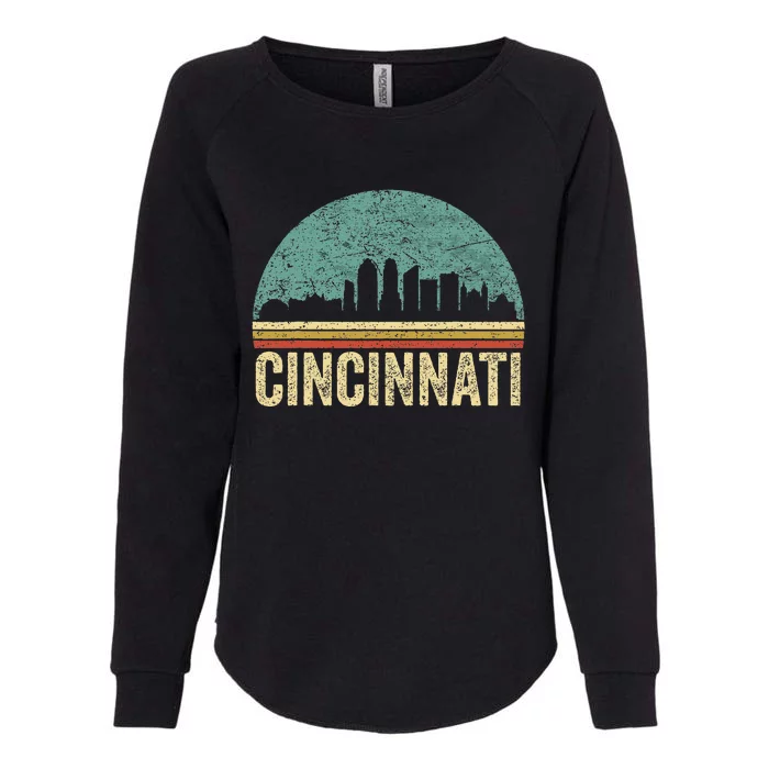 Retro Vintage Cincinnati Skyline 70s 80s Souvenir Womens California Wash Sweatshirt