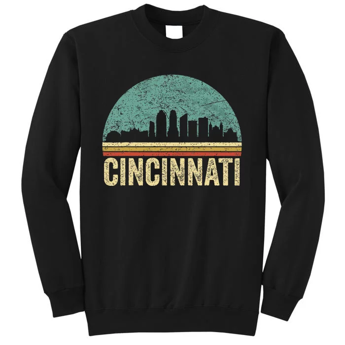 Retro Vintage Cincinnati Skyline 70s 80s Souvenir Tall Sweatshirt