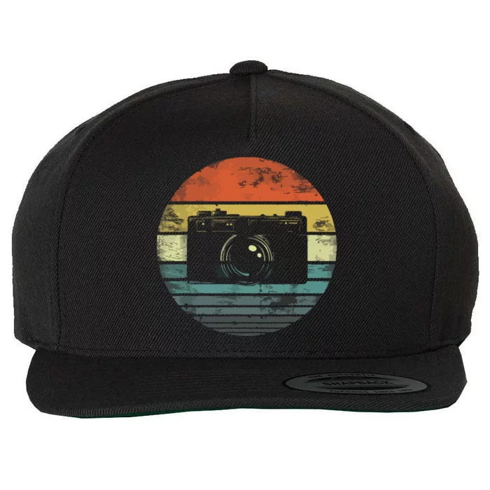 Retro Vintage Camera Photography Lover Photographer Gift Wool Snapback Cap