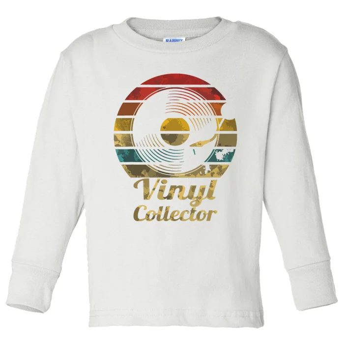 Retro Vinyl Collector Record Player Toddler Long Sleeve Shirt