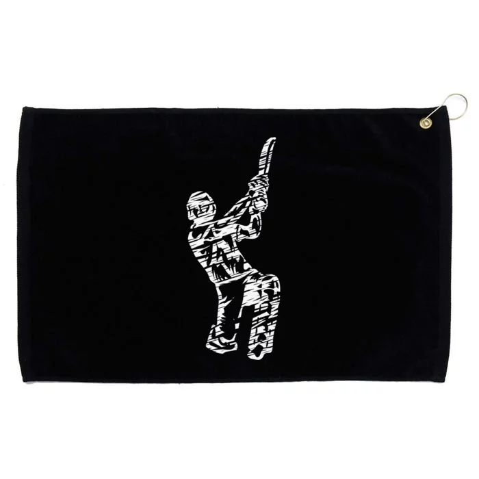 Retro Vintage Cricket Lover Cricket Silhouette Player Grommeted Golf Towel