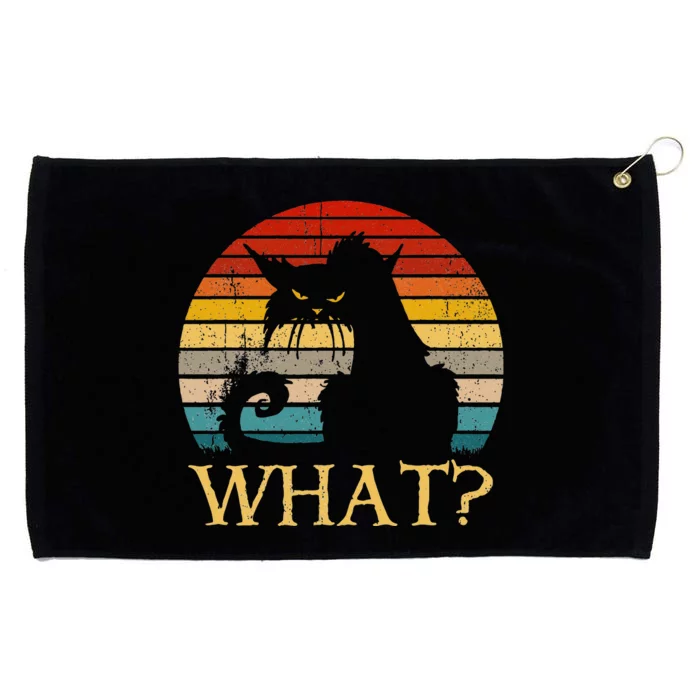 Retro Vintage Cat What Funny Black Cat  Murderous Cat Grommeted Golf Towel