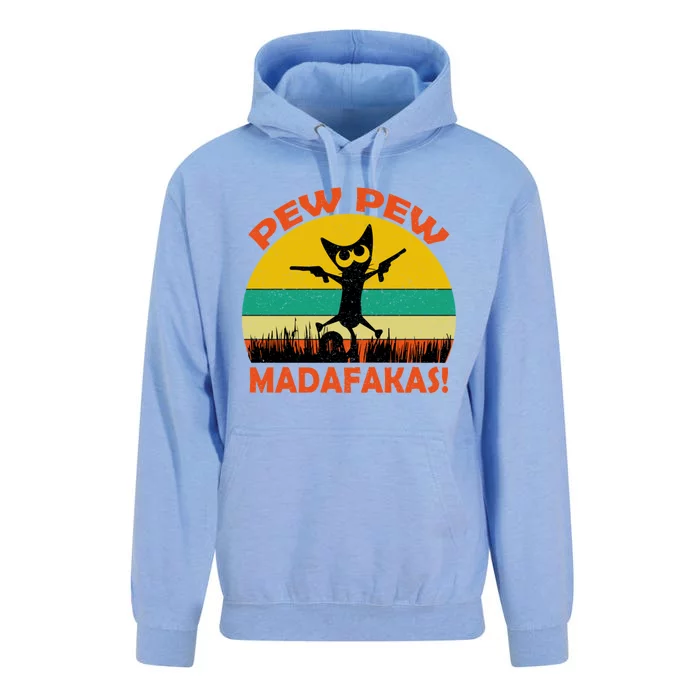 Retro Vintage Cat Pew Pew Madafakas Unisex Surf Hoodie