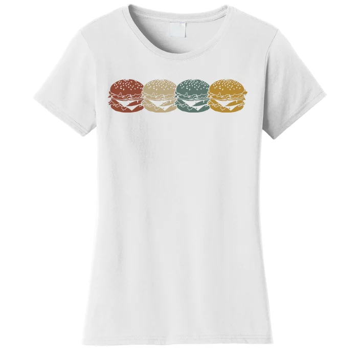 Retro Vintage Cheeseburger Costume Hamburger Lovers Women's T-Shirt