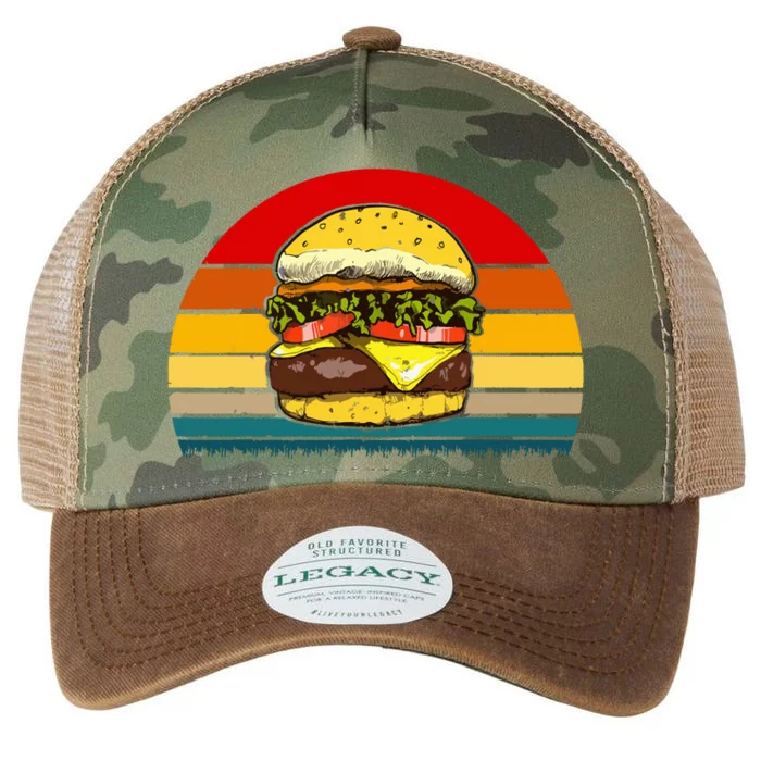 Retro Vintage Cheeseburger Design Costume Hamburger Lovers Legacy Tie Dye Trucker Hat