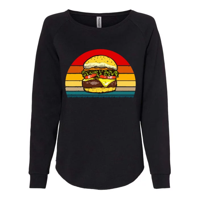 Retro Vintage Cheeseburger Design Costume Hamburger Lovers Womens California Wash Sweatshirt