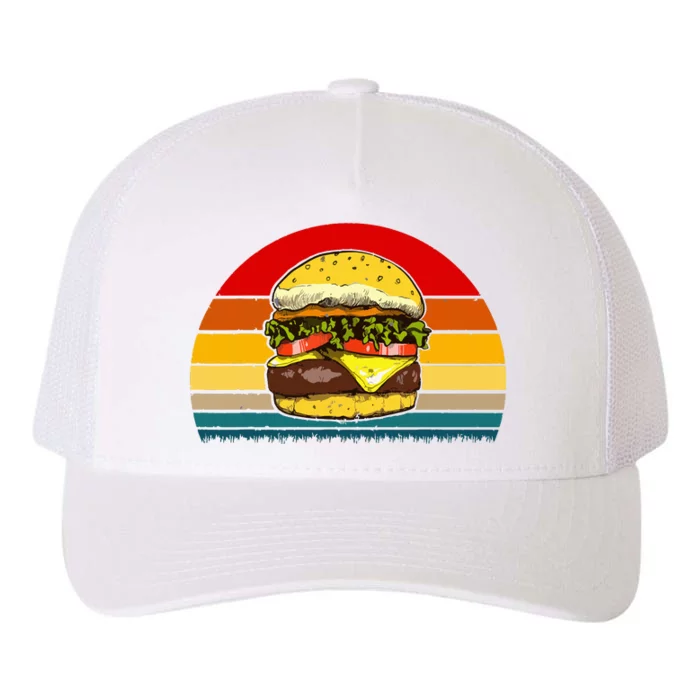 Retro Vintage Cheeseburger Design Costume Hamburger Lovers Yupoong Adult 5-Panel Trucker Hat