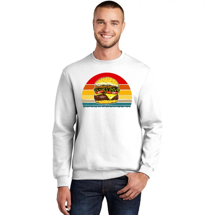 Retro Vintage Cheeseburger Design Costume Hamburger Lovers Sweatshirt