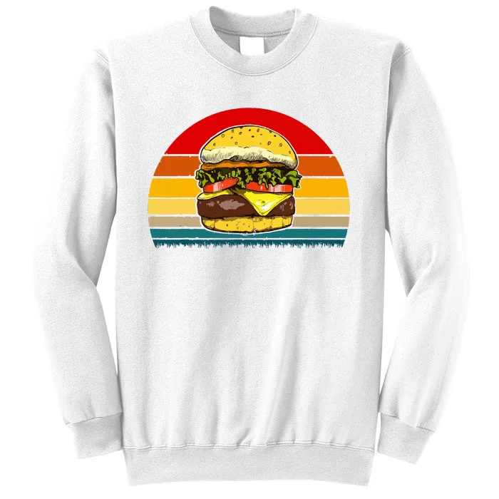 Retro Vintage Cheeseburger Design Costume Hamburger Lovers Sweatshirt