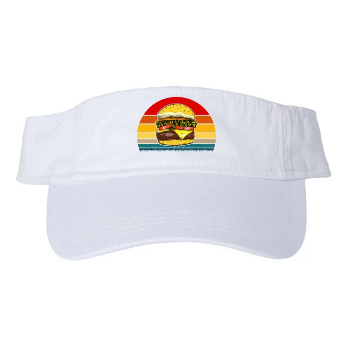 Retro Vintage Cheeseburger Design Costume Hamburger Lovers Valucap Bio-Washed Visor