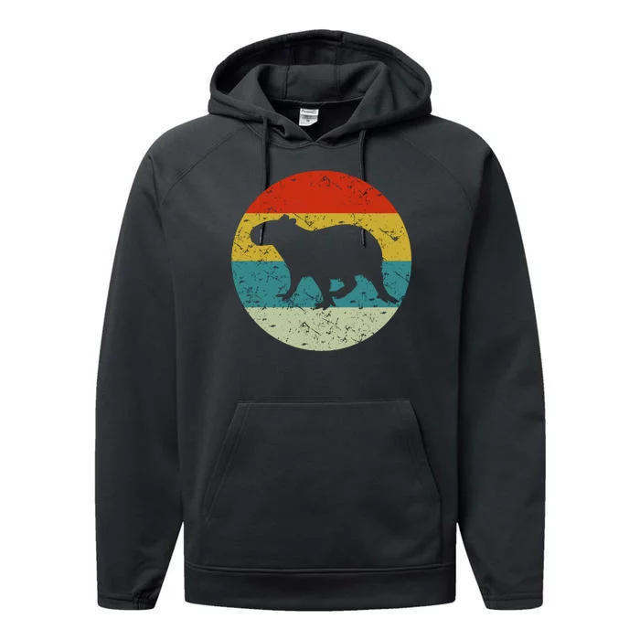 Retro Vintage Capybara Performance Fleece Hoodie