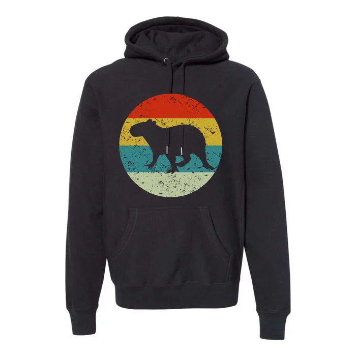 Retro Vintage Capybara Premium Hoodie